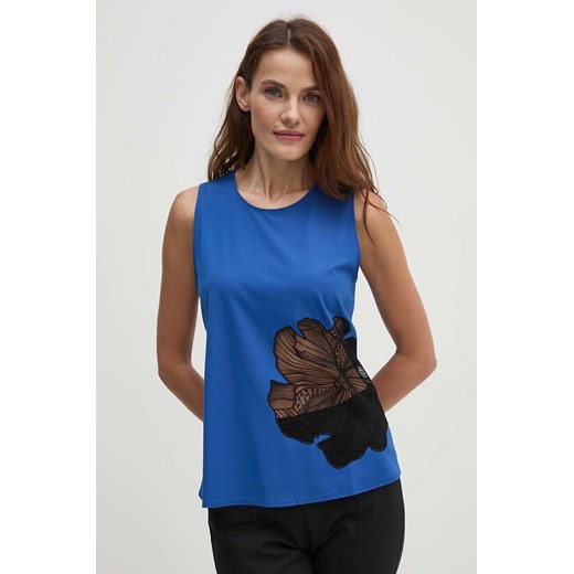 Sisley bluzka kolor niebieski 5NQXLH01A ze sklepu ANSWEAR.com w kategorii Bluzki damskie - zdjęcie 174704100
