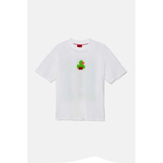 HUGO t-shirt bawełniany męski kolor biały z nadrukiem 50519004 ze sklepu ANSWEAR.com w kategorii T-shirty męskie - zdjęcie 174704203
