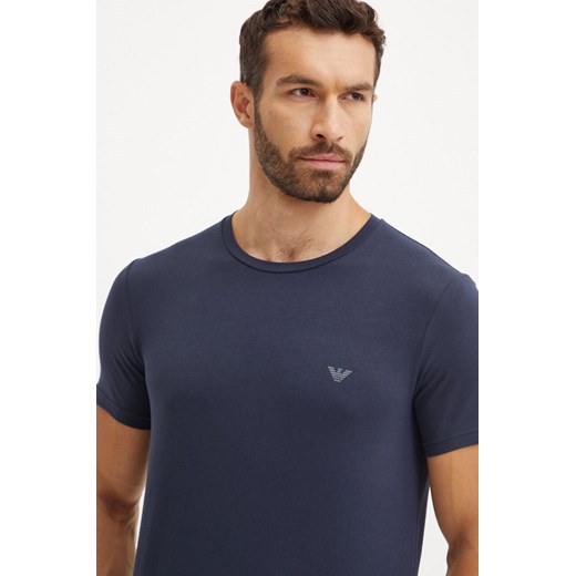 Emporio Armani Underwear t-shirt lounge 2-pack kolor granatowy gładki 111267 4F720 ze sklepu ANSWEAR.com w kategorii T-shirty męskie - zdjęcie 174704323