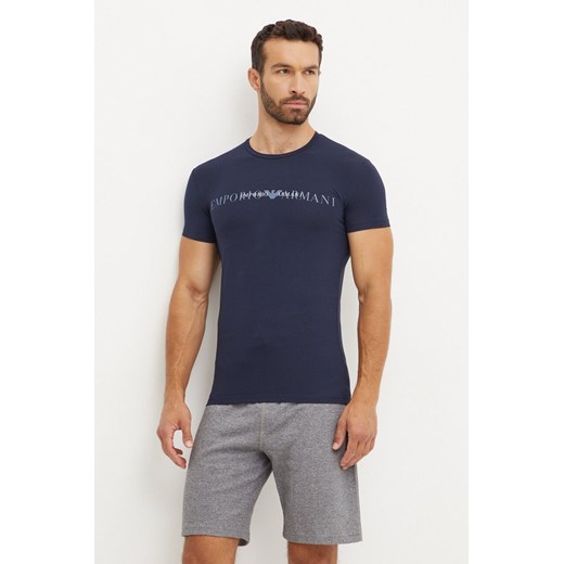 Emporio Armani Underwear t-shirt lounge kolor granatowy z nadrukiem 111035 4F729 ze sklepu ANSWEAR.com w kategorii T-shirty męskie - zdjęcie 174704344
