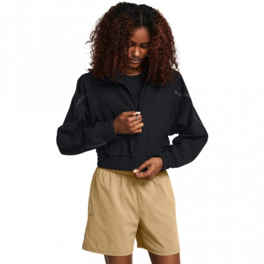 Damska kurtka treningowa Under Armour Unstoppable Crop Jacket - czarna ze sklepu Sportstylestory.com w kategorii Kurtki damskie - zdjęcie 174707384