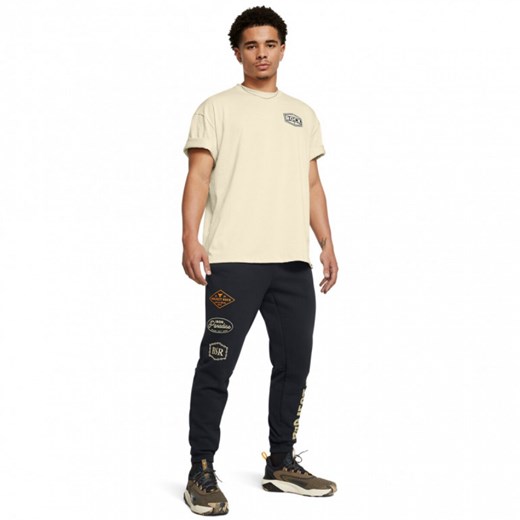 Męskie spodnie treningowe Under Armour Project Rock Hwt Pant Tools - czarne ze sklepu Sportstylestory.com w kategorii Spodnie męskie - zdjęcie 174707392