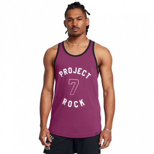 Męski top treningowy Under Armour Project Rock Mesh Tank Boh - fioletowy ze sklepu Sportstylestory.com w kategorii T-shirty męskie - zdjęcie 174707404