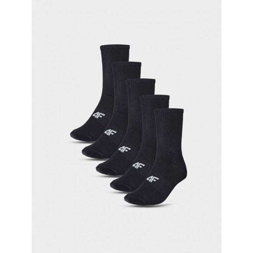 Dziecięce skarpetki (5-pack) 4F 4FJWMM00USOCU294 - czarne ze sklepu Sportstylestory.com w kategorii Skarpetki dziecięce - zdjęcie 174709053