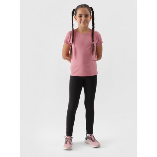 Dziewczęce legginsy dzianinowe 4F 4FJWMM00TTIGF178 - czarne ze sklepu Sportstylestory.com w kategorii Spodnie dziewczęce - zdjęcie 174709254