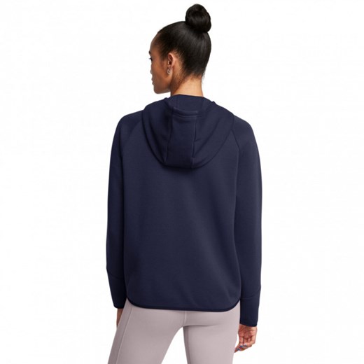 Damska bluza treningowa rozpinana z kapturem Under Armour Unstoppable Fleece FZ - granatowa ze sklepu Sportstylestory.com w kategorii Bluzy damskie - zdjęcie 174709622