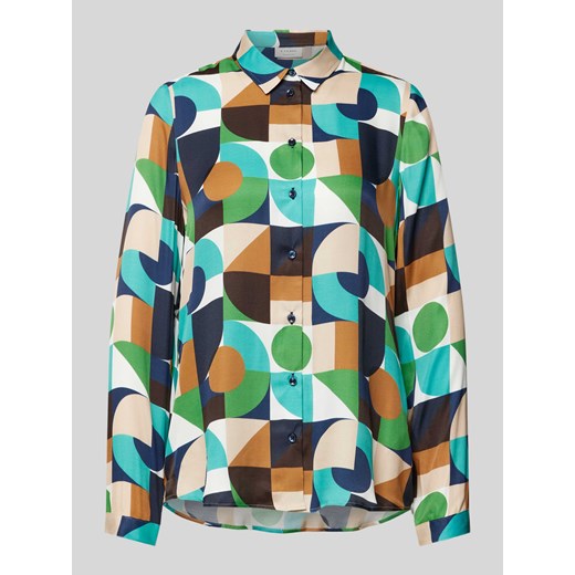Bluzka koszulowa o kroju regular fit z wiskozy z listwą guzikową ze sklepu Peek&Cloppenburg  w kategorii Koszule damskie - zdjęcie 174709852