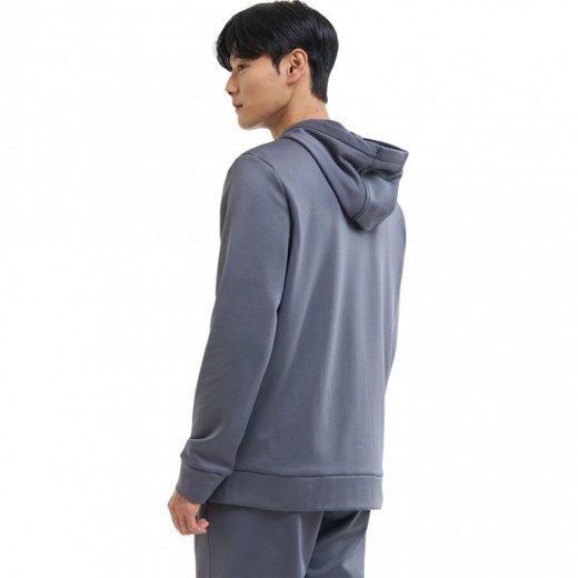 Męska bluza treningowa z kapturem Under Armour UA Armour Fleece Fz Hoodie - szara ze sklepu Sportstylestory.com w kategorii Bluzy męskie - zdjęcie 174716542