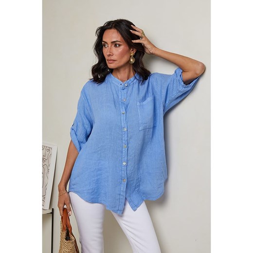 Le Monde du Lin Lniana koszula w kolorze błękitnym ze sklepu Limango Polska w kategorii Koszule damskie - zdjęcie 174719250