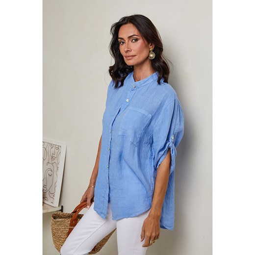 Le Monde du Lin Lniana koszula w kolorze błękitnym Le Monde Du Lin 36/38 wyprzedaż Limango Polska