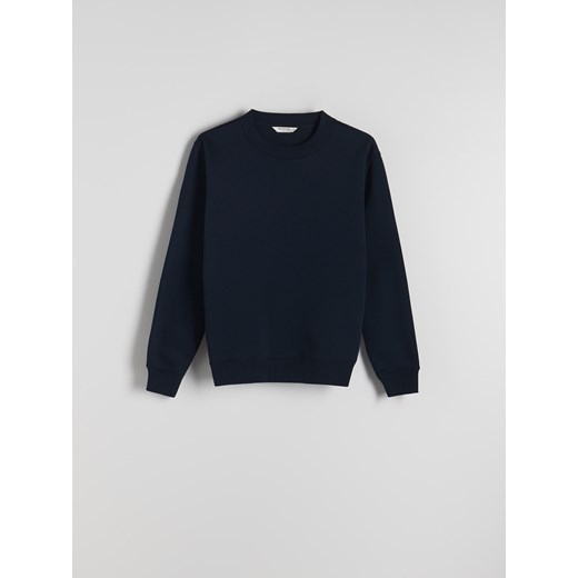 Reserved - Gładka bluza z bawełną - granatowy Reserved L Reserved
