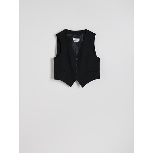Reserved - Kamizelka z dodatkiem wiskozy - czarny Reserved S Reserved