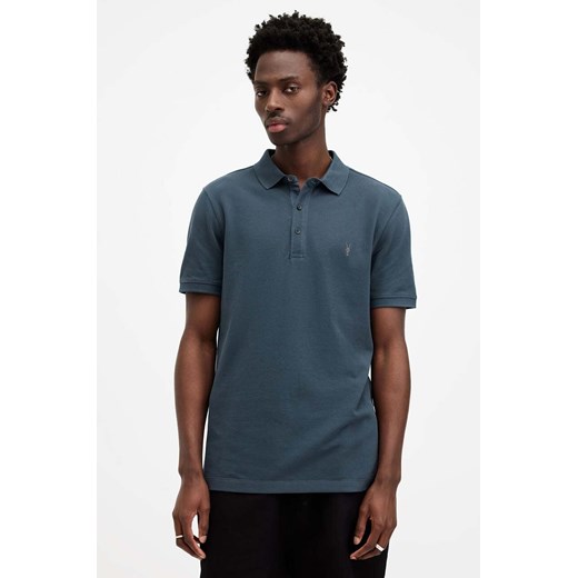 AllSaints polo REFORM SS męski kolor niebieski gładki MD051H ze sklepu ANSWEAR.com w kategorii T-shirty męskie - zdjęcie 174722674