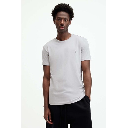 AllSaints t-shirt TONIC SS CREW męski kolor szary gładki ze sklepu ANSWEAR.com w kategorii T-shirty męskie - zdjęcie 174722682