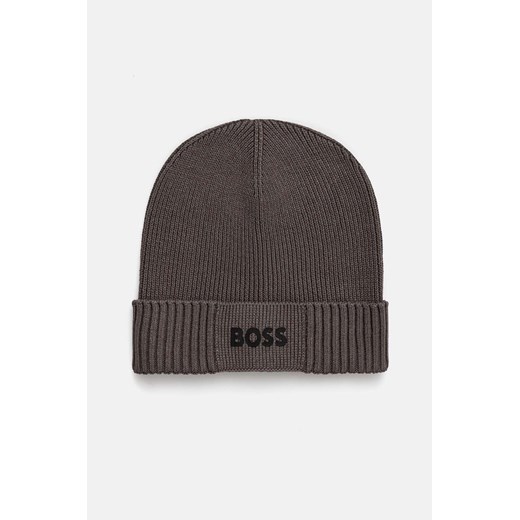 Boss Green czapka z domieszką wełny BOSS GREEN kolor szary ze sklepu ANSWEAR.com w kategorii Czapki zimowe męskie - zdjęcie 174722700