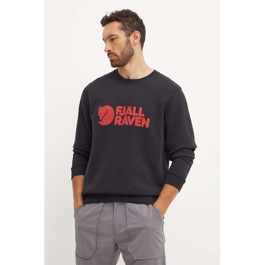 Fjallraven bluza dresowa Fjällräven Logo kolor czarny z nadrukiem F84142.550 ze sklepu ANSWEAR.com w kategorii Bluzy męskie - zdjęcie 174722821