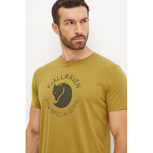 Fjallraven t-shirt sportowy Fjällräven Fox kolor zielony z nadrukiem F87052.624 ze sklepu ANSWEAR.com w kategorii T-shirty męskie - zdjęcie 174723550