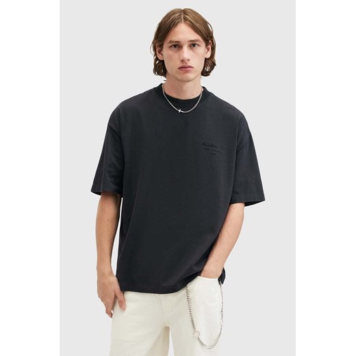 AllSaints t-shirt bawełniany XANDER SS CREW męski kolor czarny gładki M006PB ze sklepu ANSWEAR.com w kategorii T-shirty męskie - zdjęcie 174723570