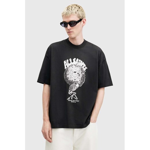 AllSaints t-shirt bawełniany BURDEN męski kolor czarny z nadrukiem M021PB ze sklepu ANSWEAR.com w kategorii T-shirty męskie - zdjęcie 174723601