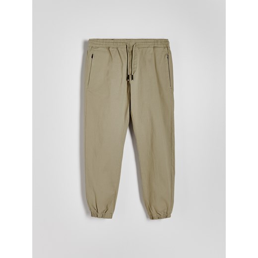 Reserved - Spodnie jogger slim - oliwkowy Reserved L Reserved