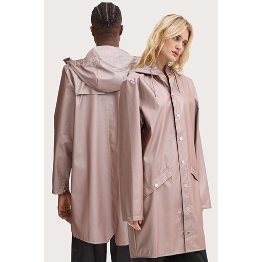 Rains kurtka przeciwdeszczowa Long Jacket W3 kolor fioletowy przejściowa 12020-37 ze sklepu ANSWEAR.com w kategorii Kurtki damskie - zdjęcie 174726034