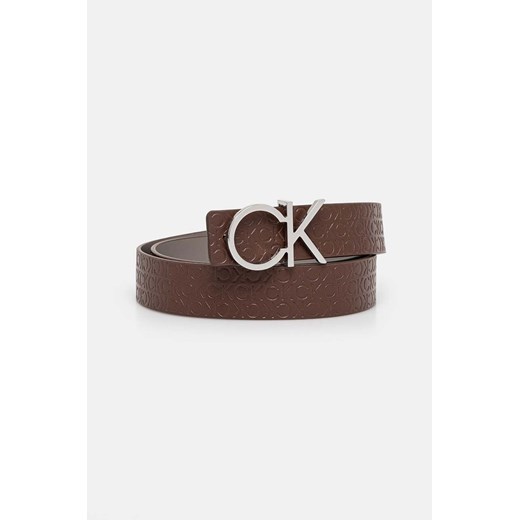 Calvin Klein pasek skórzany dwustronny damski kolor brązowy K60K612397 ze sklepu ANSWEAR.com w kategorii Paski damskie - zdjęcie 174726072