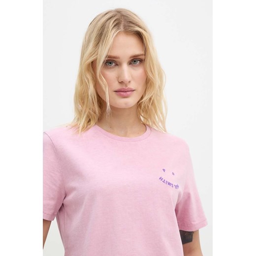 PS Paul Smith t-shirt bawełniany damski kolor różowy W2R.G799E.N21154 ze sklepu ANSWEAR.com w kategorii Bluzki damskie - zdjęcie 174726122