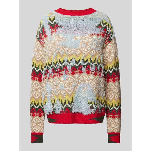 Sweter wełniany ze wzorem na całej powierzchni model ‘HIGHER’ ze sklepu Peek&Cloppenburg  w kategorii Swetry damskie - zdjęcie 174726882