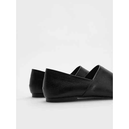 Balerinki Reserved skórzane płaskie casual bez zapięcia 