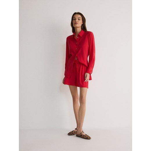 Reserved - Szorty z modalem - czerwony ze sklepu Reserved w kategorii Szorty - zdjęcie 174729373