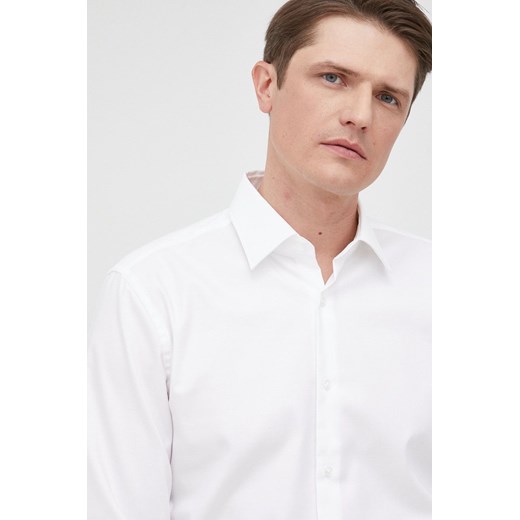 BOSS koszula 50470583 męska kolor biały slim z kołnierzykiem klasycznym ze sklepu ANSWEAR.com w kategorii Koszule męskie - zdjęcie 174733361