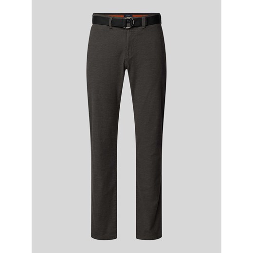Spodnie o kroju slim fit z paskiem ze sklepu Peek&Cloppenburg  w kategorii Spodnie męskie - zdjęcie 174734181