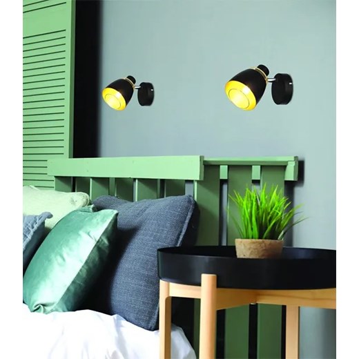 Czarny nowoczesny kinkiet ścienny - D185-Fizex Lumes One Size Edinos.pl