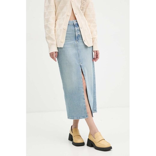 Marc O&apos;Polo spódnica jeansowa kolor niebieski maxi prosta 408916824061 ze sklepu ANSWEAR.com w kategorii Spódnice - zdjęcie 174738713