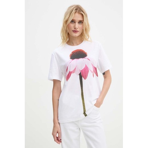 PS Paul Smith t-shirt bawełniany damski kolor biały W2R.232V.NP4837 ze sklepu ANSWEAR.com w kategorii Bluzki damskie - zdjęcie 174738844