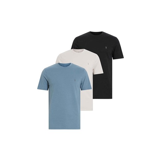 AllSaints t-shirt bawełniany BRACE 3-pack męski kolor niebieski gładki M031JB ze sklepu ANSWEAR.com w kategorii T-shirty męskie - zdjęcie 174739044