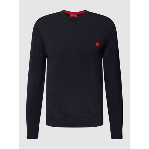 Sweter z dzianiny z wyhaftowanym logo model ‘Cassius’ ze sklepu Peek&Cloppenburg  w kategorii Swetry męskie - zdjęcie 174739862