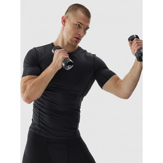 Męska koszulka treningowa 4F 4FWAW24TFTSM1004 - szara ze sklepu Sportstylestory.com w kategorii T-shirty męskie - zdjęcie 174741853