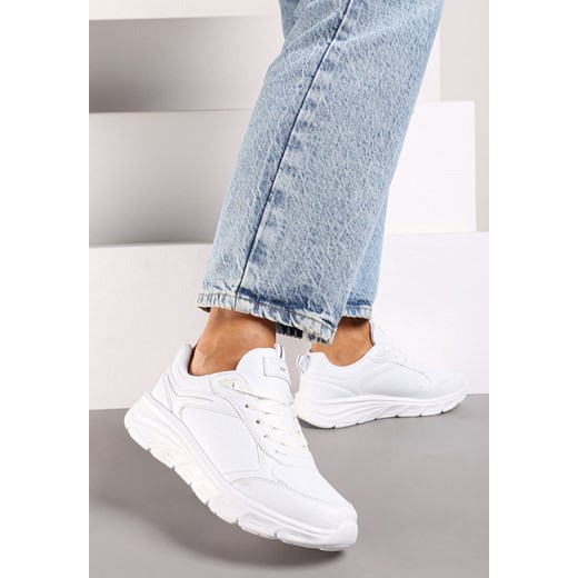 Białe Casualowe Buty Sportowe Sneakersy na Płaskiej Tłoczonej Podeszwie Velanitta ze sklepu renee.pl w kategorii Buty sportowe damskie - zdjęcie 174742151