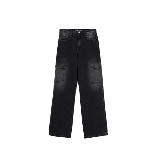 Cropp - Czarne jeansy baggy - czarny ze sklepu Cropp w kategorii Jeansy damskie - zdjęcie 174742291