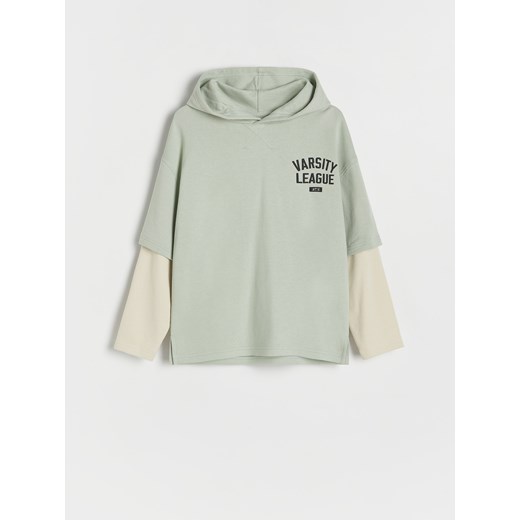 Reserved - Longsleeve oversize - miętowy Reserved 146 (10 lat) Reserved