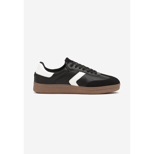 Czarno-Białe Sznurowane Buty Sportowe z Przeszyciami Meriannde ze sklepu born2be.pl w kategorii Buty sportowe męskie - zdjęcie 174743433