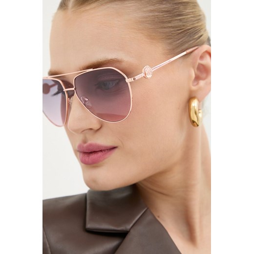 Guess okulary przeciwsłoneczne damskie kolor złoty GF6140 28T ze sklepu ANSWEAR.com w kategorii Okulary przeciwsłoneczne damskie - zdjęcie 174743580