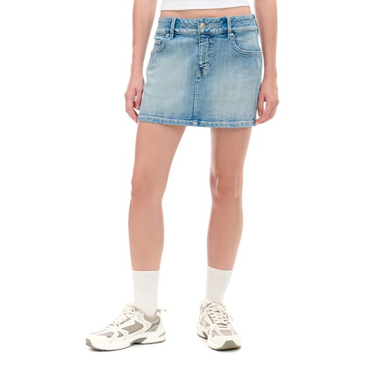 Cropp - Jeansowa spódnica mini - niebieski ze sklepu Cropp w kategorii Spódnice - zdjęcie 174747992