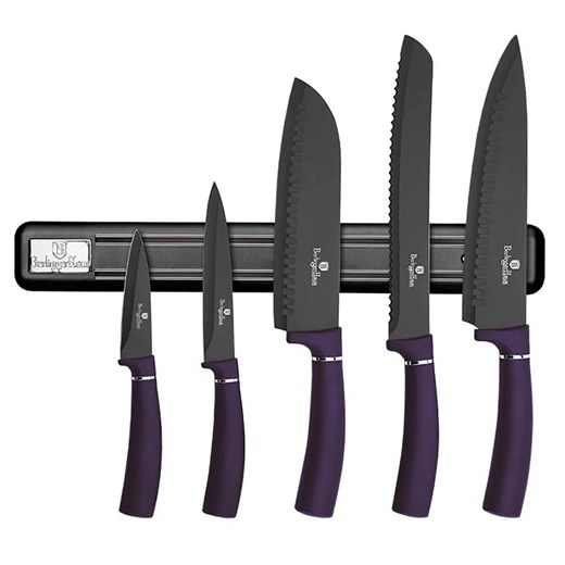Fioletowy komplet noży z powłoką non-stick E4-R60 ze sklepu Edinos.pl w kategorii Noże kuchenne - zdjęcie 174749311