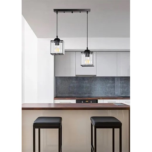 Nowoczesna czarna podwójna lampa wisząca - D192-Resi Lumes One Size Edinos.pl