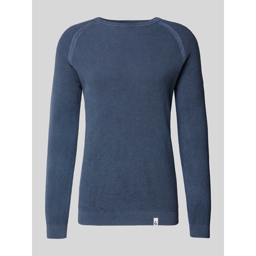 Sweter z dzianiny z prążkowanymi wykończeniami ze sklepu Peek&Cloppenburg  w kategorii Swetry męskie - zdjęcie 174749734