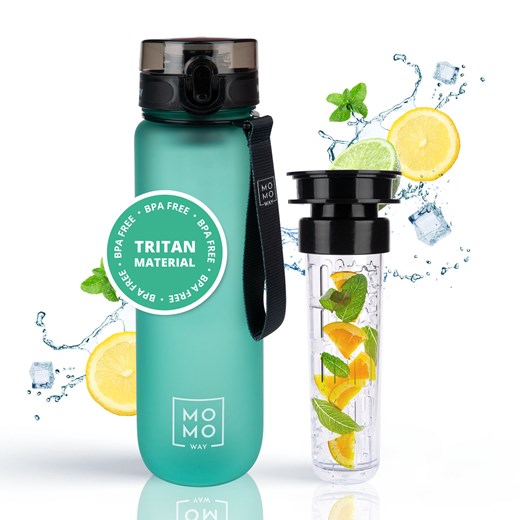 Butelka na wodę MOMO WAY zielona | wytrzymała i praktyczna | BPA free | Tritan ze sklepu Sklep SOXO w kategorii Bidony i butelki - zdjęcie 174751380