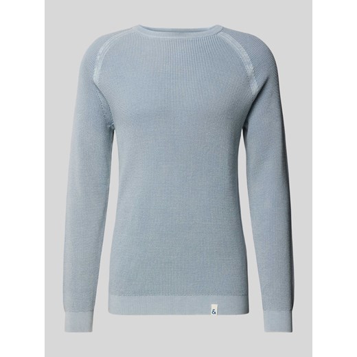 Sweter z dzianiny z prążkowanymi wykończeniami ze sklepu Peek&Cloppenburg  w kategorii Swetry męskie - zdjęcie 174754120