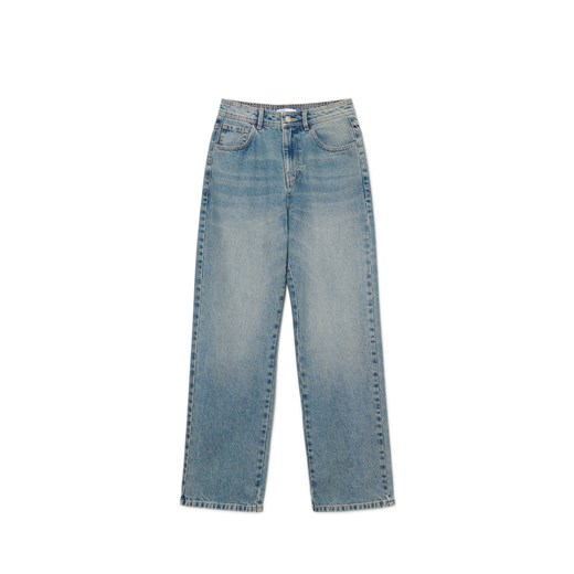 Cropp - Niebieskie jeansy straight petit - niebieski Cropp 42 Cropp